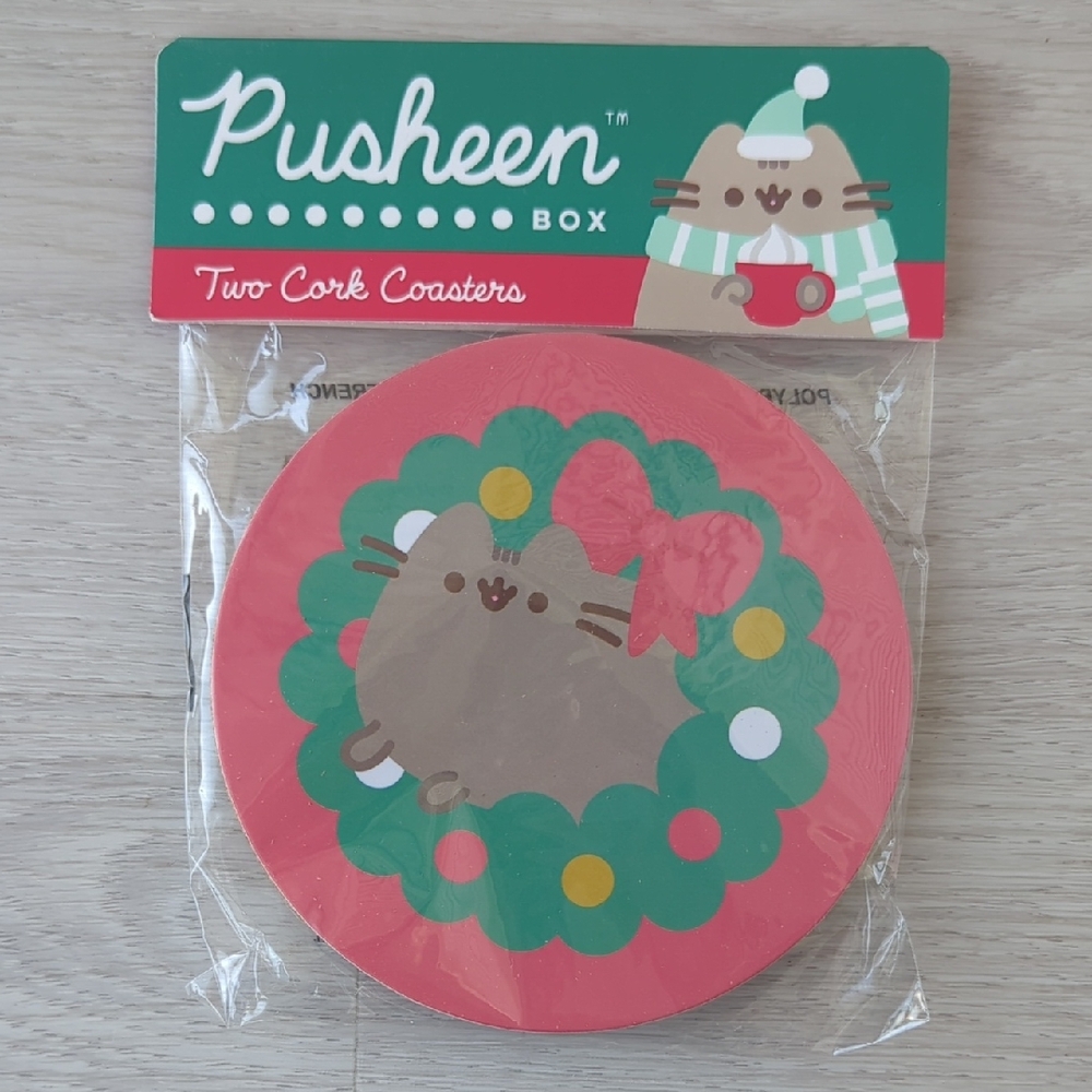 Pusheen Two Cork Coasters